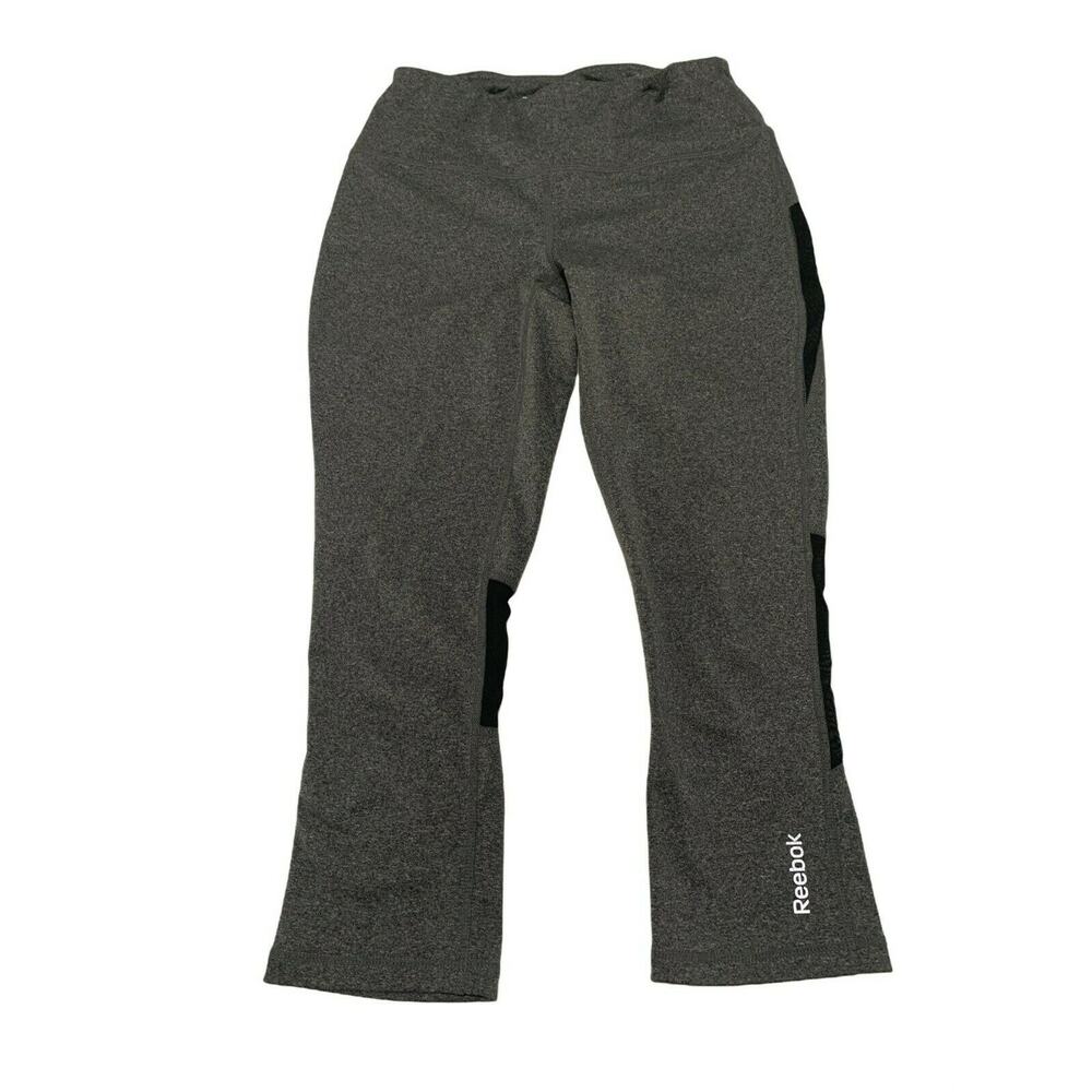 Reebok Performance Activewear Sz XS Grey Black Legging Low Rise Women’s Comfort